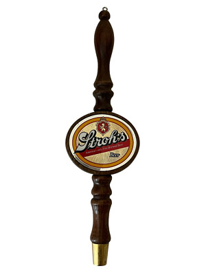 Vintage STROH'S America's Only Fire Brewed Beer Wooden Wood Beer Tap Handle