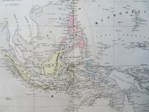Südostasien Malaysia Indonesien Philippinen Jakarta Manila 1855 Dufour Karte - Bild 1 von 4