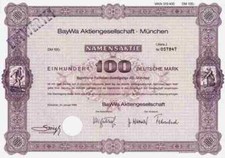BayWa AG M&uuml;nchen 1984 Straubing Salzburg Agrarhandel Raiffeisen 100 DM Litera J