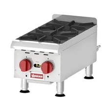 Omcan USA 43733 12" Countertop Gas Hotplate with (2) Burners, Manual Controls...
