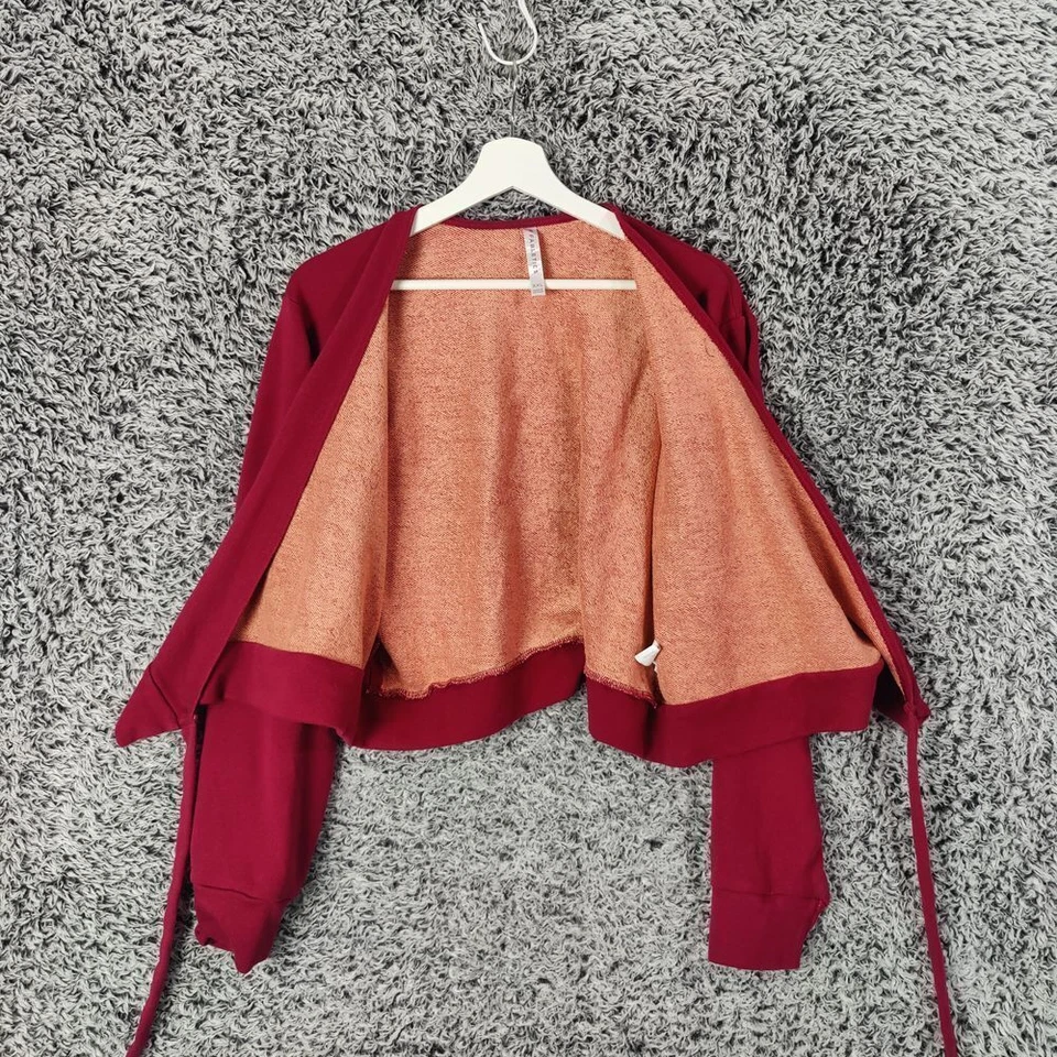 Fabletics Burgundy Wrap Crop Sweatshirt Ballet Dance Athletic Workout Womens XXL - Image 2 of 4