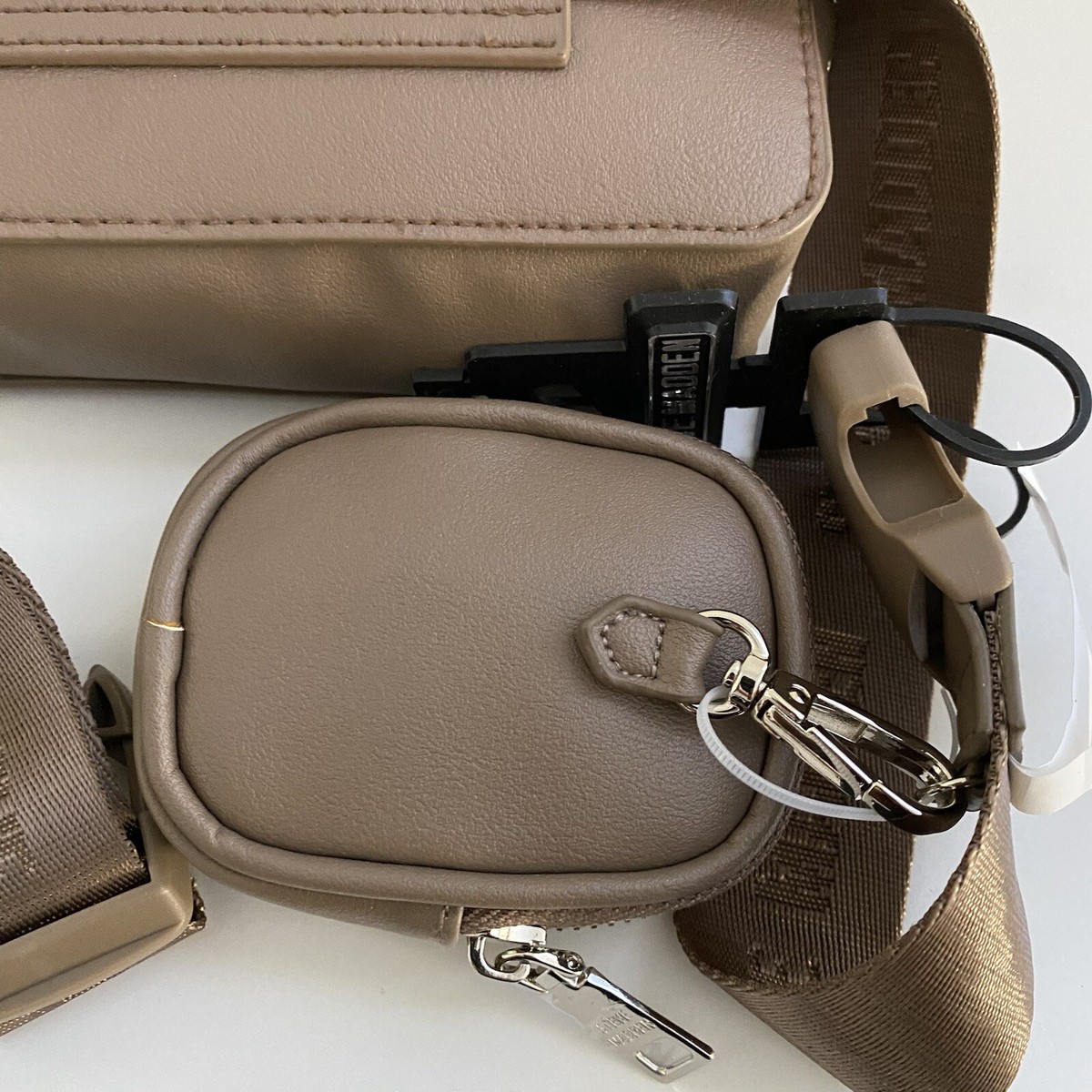 Steve Madden belt bag coin purse air pods holder cell phone holder S/M Steve Madden Fanny Pack Belt Bag Crossbody Neutral Brown w  main image 2