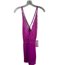 Seven ‘til Midnight Floral Lace Babydoll 1X/2X Pink NEW