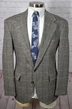 Evan Picone Mens Brown HERRINGBONE Wool Sport Coat Blazer Jacket SIZE 40R