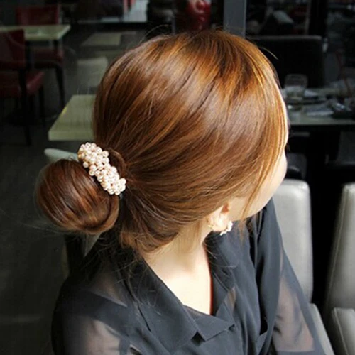 Pearls Beaded Ponytail Holder Girls Scrunchies Elastic Hair Bands Rubber Rope US - Picture 16 of 27