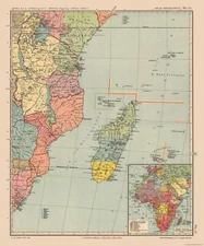 Historic Map - Madagascar Africa Southeastern - Streit 1913 - 23 x 27.59