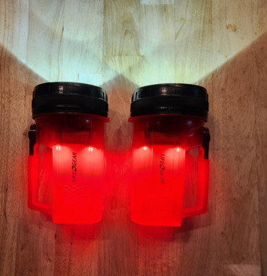 Quantity 2 - Life Gear - LG114 LED Glow Spotlight with Storage Compartment, Red