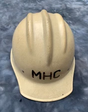 Vintage BULLARD 502 Fiberglass Hard Hat Boiled Ironworker Suspension Liner Cream