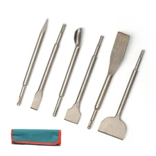 6Pcs SDS-Plus Rotary Hammer Chisel Set – Carbide-Tipped Chisels with Stora