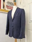Gutteridge Men’s Pure Linen Blazer Sport Coat Unstructured Navy Blue Size 50 40