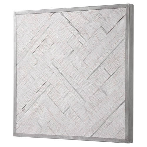 Uttermost 04265 Redondo 24" Square Herringbone Pattern Decorative - White - Picture 6 of 7