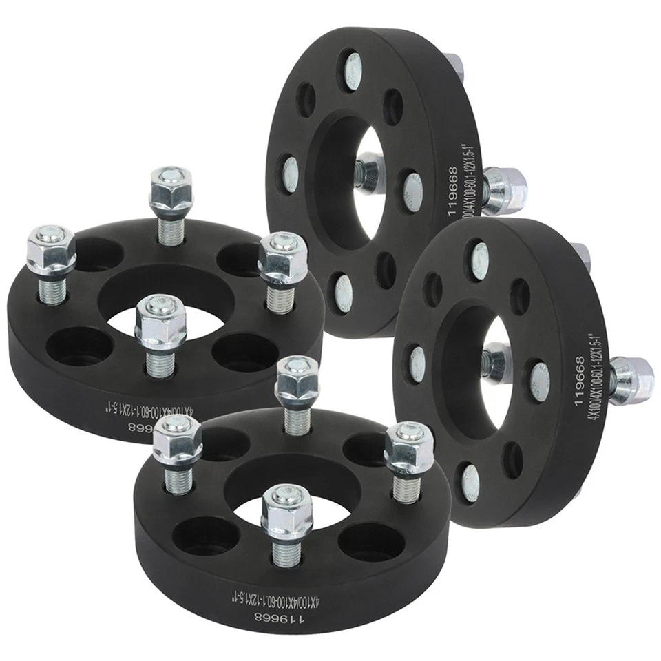 4pcs 1" 4x100 12x1.5 studs wheel spacers For Chevrolet Chevette Acura Integra Foto 4 de 4