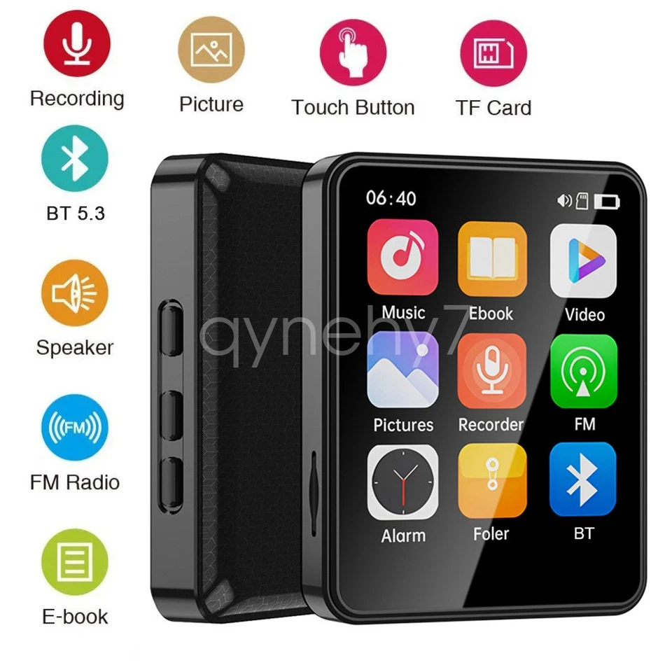 Portable MP4 MP3 Player Bluetooth 5.3 Touch Screen FM Radio Music Speaker Video - Image 2 of 4