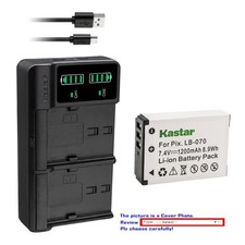 Kastar Battery LHD2 USB Charger for Kodak LB-070  Kodak Pixpro AZ651 Astro Zoom