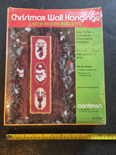 Contessa Santa  Deer Latch Hook Wall Hanging Rug Kit CH-938 Canvas Yarn