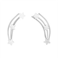 Dreifach Stern Ear Climber Ohrstecker 925 Silber Sternschnuppe - Silverly