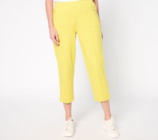 Denim  Co. Women's Pants Sz S Active French Terry Crop Pant Green A475900