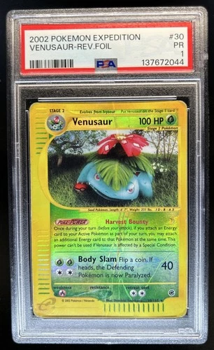 2002 Pokemon Expedition Set Venusaur Reverse Foil Holo #30/165 PSA 1