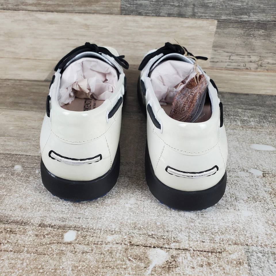 Birkenstock Tennessee Women Loafer Sz 9.5 White Patent Leather Lace Up Round Toe - Image 3 of 4