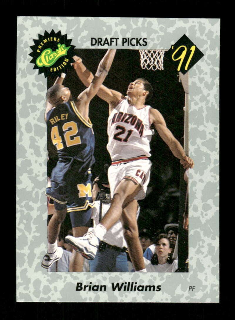1991 Classic Draft Picks #5 Brian Williams Arizona Wildcats TZ1 BXCP70