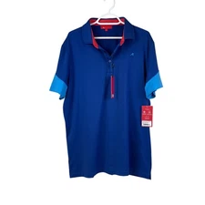 Redvanly Riley Golf Polo Shirt Color Block Stretch Men's Size L NWT