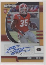 2020 Panini Prizm Draft Picks Rookies Neon Orange 19/149 Brian Herrien Auto ni4