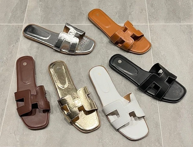 Ladies Cut Out H Leatherette Soft Footbed Sliders Sandals New Colours
Opens in a new window or tab