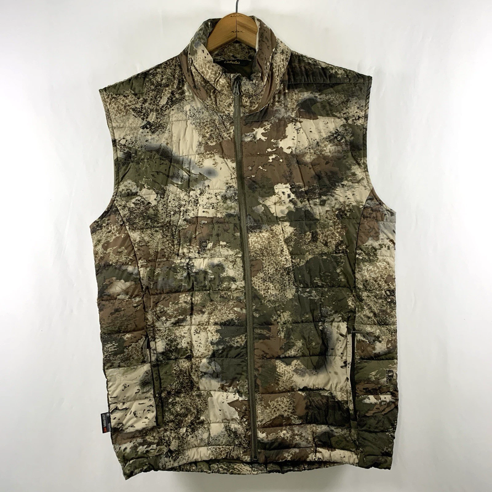 Cabelas Thinsulate Mens Camo Insulated Full Zip Puffer Vest Sz M Hunting Outdoor