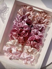 Colorful Satin Hair Scrunchies  16 Pcs 