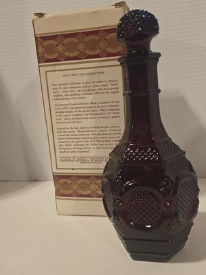 Avon 1876 Cape Cod Collection Ruby Red wine decanter W/ Box