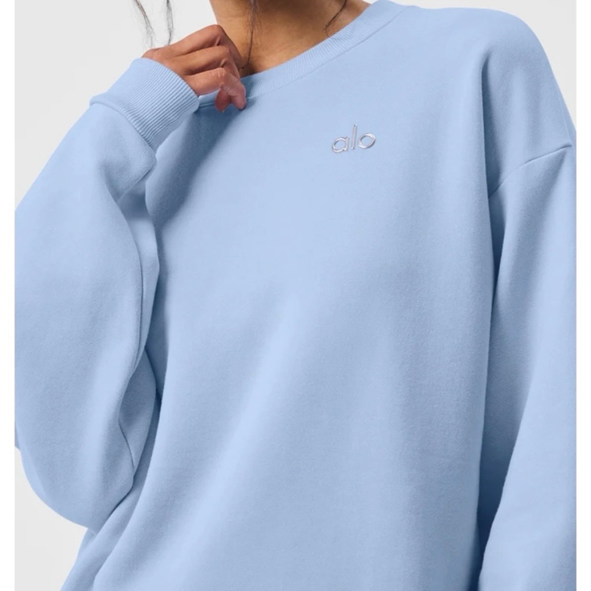 Alo Accolade Crew Neck Pullover NWT Seashell Blue | eBay