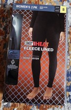 32 DEGREES LADIES HEAT FLEECE LINED BASE LAYER PANT 2 PK-Black S