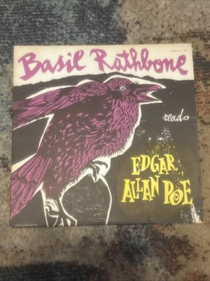Basil Rathbone Reads Edgar Allan Poe Caedmon TC 1028 '60 Vinyl LP halloween albu