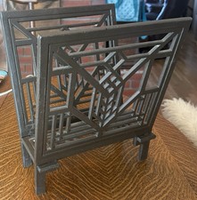Vtg Frank Lloyd Wright Design ‘Lake Geneva’ Magazine Rack Cast Metal