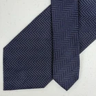 Giorgio Armani Italy Men's Navy Blue Herringbone 100% Silk Jacquard Tie $248