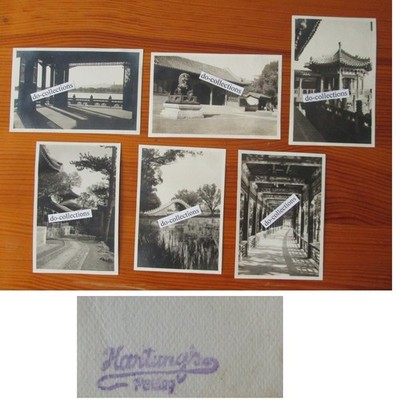 CHINA 6 antique photos 1930's photographer Hartung's Peking Summer Palace
