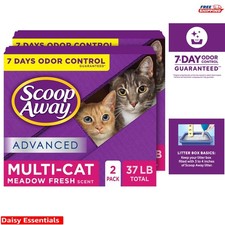 Advanced Multi-Cat Clumping Cat Litter, 37 lbs with Meadow Fresh Scent Pack of 2