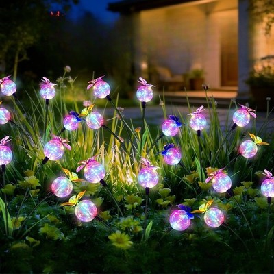 2 Pack Solar Butterfly Swaying Garden Light Outdoor Decorative Landscape