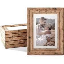 4x6 Picture Frames Set of 6, Rustic Farmhouse Picture Frame 3x5 with Mat or 4...