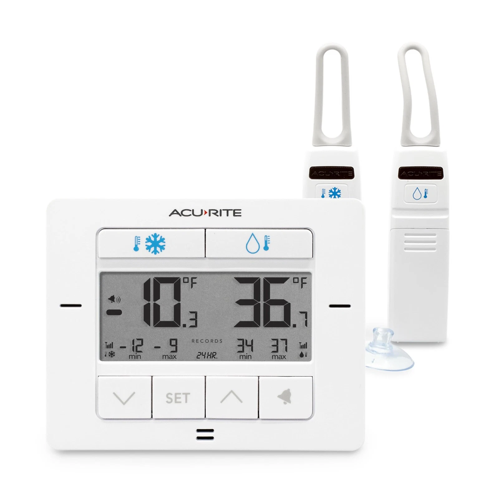 AcuRite Matte White Digital Wireless Fridge and Freezer Thermometer for Home ...
