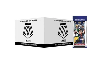 2024 Panini Mosaic Football Cello Fat Pack Factory Sealed Box 15 Cards-12 Pack