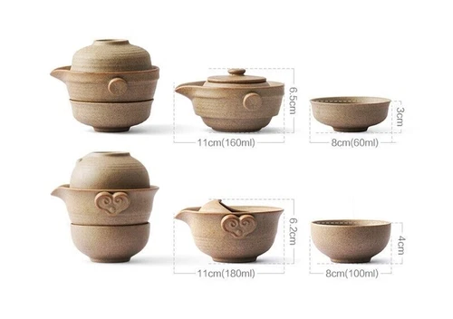 sold at a loss crude pottery tea set for travel ceramic tea pot cup portable bag - Picture 3 of 8