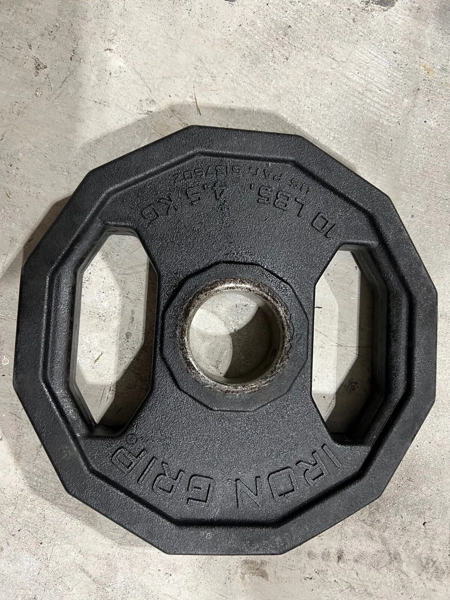1 10lb Iron Grip Urethane Coated Olympic Weight Plate. Condition