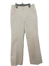 Dolce & Gabbana Womens Ivory Silk Textured Pleated Straight Dress Pants Size 44