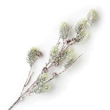 Snowy Artificial Pine Sprig and Pinecone Sprays