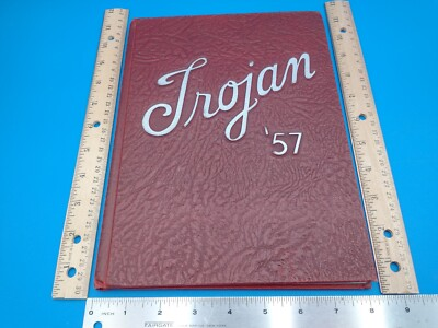 #ad Troy High School #x27;The Trojan#x27; 1957 Yearbook Annual Troy OH #Z740 $15.00