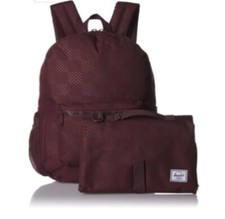 Herschel Supply Nova Sprout Plum Dot Check Diaper Bag w/Change Pad 25 Litre NWT