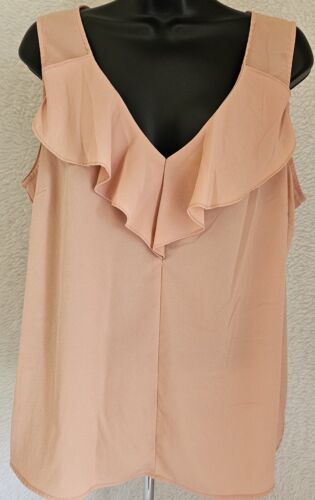 Eva Mendes Womens Shirt Top Blouse Size L Large Orangish Brown