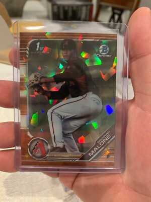 BRENNAN MALONE 09/25 ORANGE REFRACTOR RC 2019 BOWMAN DRAFT SAPPHIRE