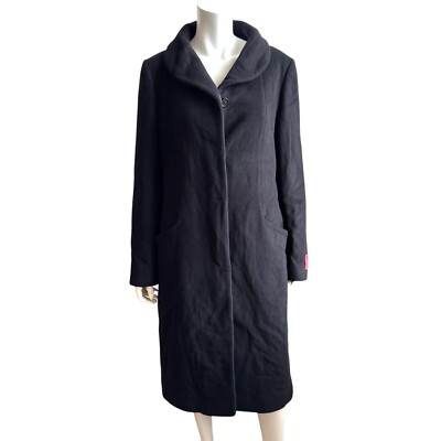 Wilfred Aritzia Wool Cashmere Long Cocoon Coat Jacket Black Size XL